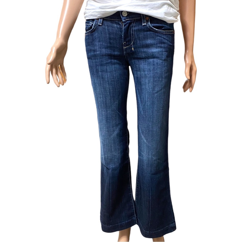 7 For All Mankind Dojo Flip Flop Flare Low Rise Jeans Size 24